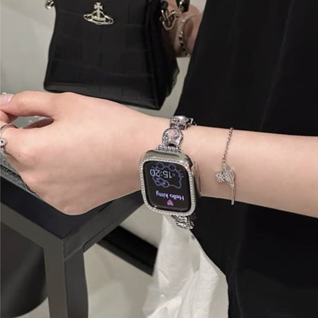 apple watch バンド 可愛い アップル ウォッチ バンド 猫「保護ケース付き」M146