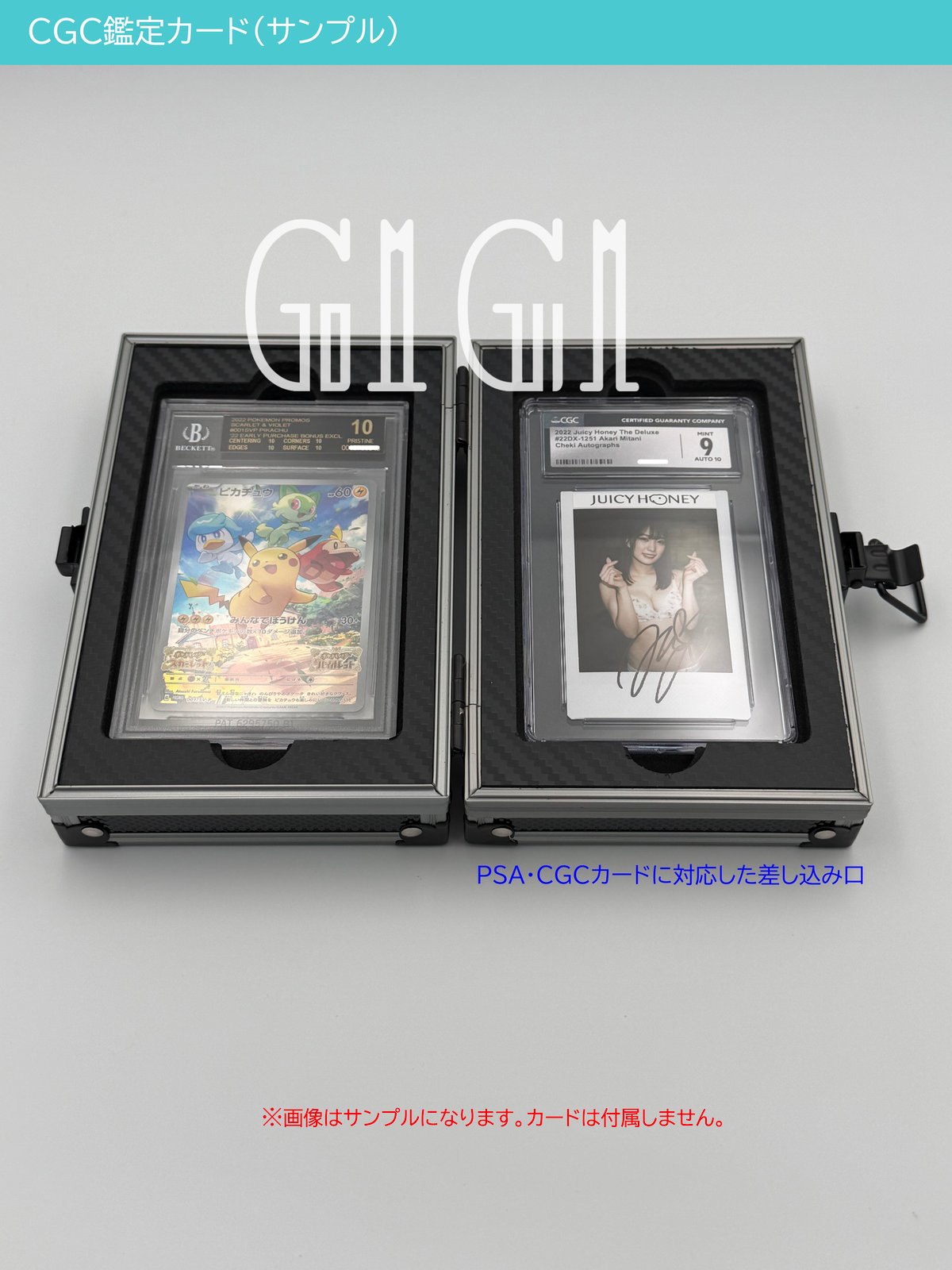 G1G1」PSA・CGC/BGS鑑定カード用 高級ケース(2枚収納) シルバー
