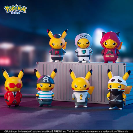 ポケモン団員ごっこピカチュウ コレクション 全7種 箱凹みあり(中国正規版)