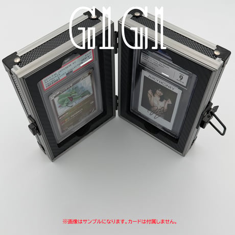 特価品「G1G1」PSA/CGC鑑定カード用 高級ケース(2枚収納) シルバー/ブラック〈傷あり品〉