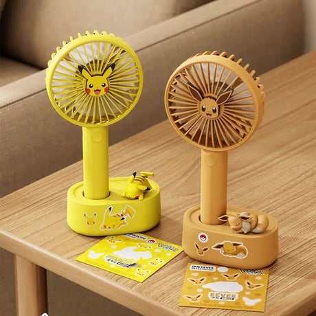 ポケモン ピカチュウ、イーブイ 充電式首振り扇風機（中国正規版）
