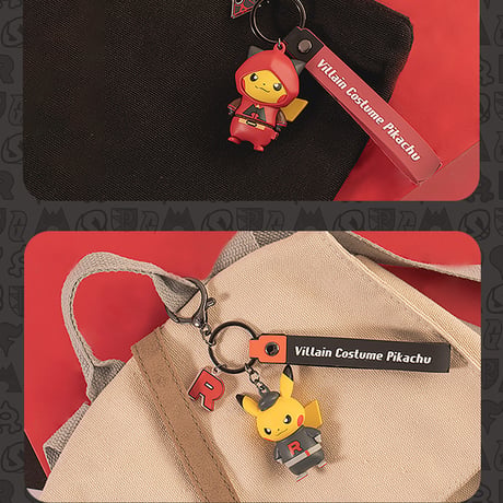 ポケモン団員ごっこピカチュウ キーホルダー 全7種（中国正規版）
