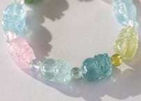 葉月ゆうによる技封入❣️【金運上昇/悟りの意識に目覚める】モルガナイトとアクアマリン、ヘリオドールのヒキュウブレスレット ※イベントクーポン使用不可