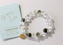 【PARTNERSHIP パートナーシップ（調和・トラウマの解消）シジル封入 オリジナルカード付き❣️】クローライト入り ガネッシュヒマール産水晶 24の祝福ブレスレット