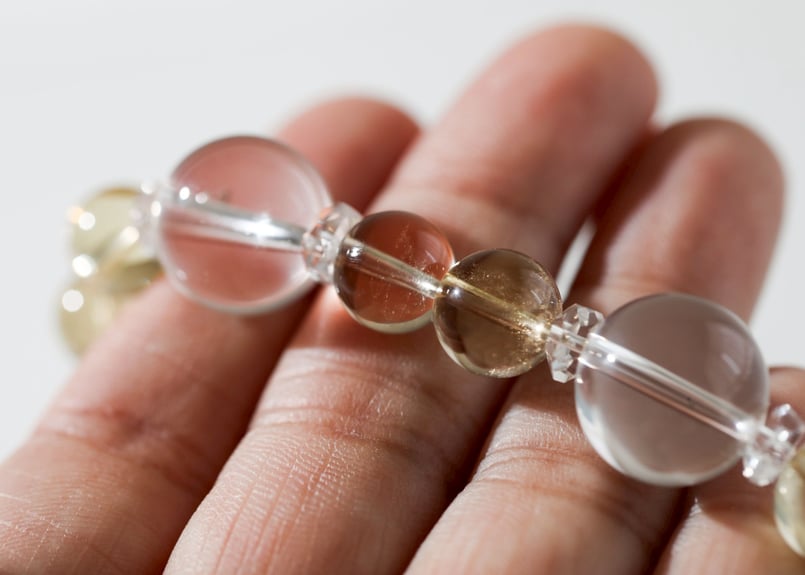 蔵王権現様の御魂入り】ナチュラルシトリンとクリアクォーツの