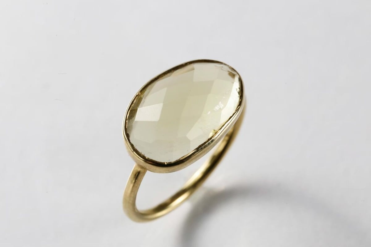 レモンクオーツのモダンリング K18YG サイズ12号 【公式通販】