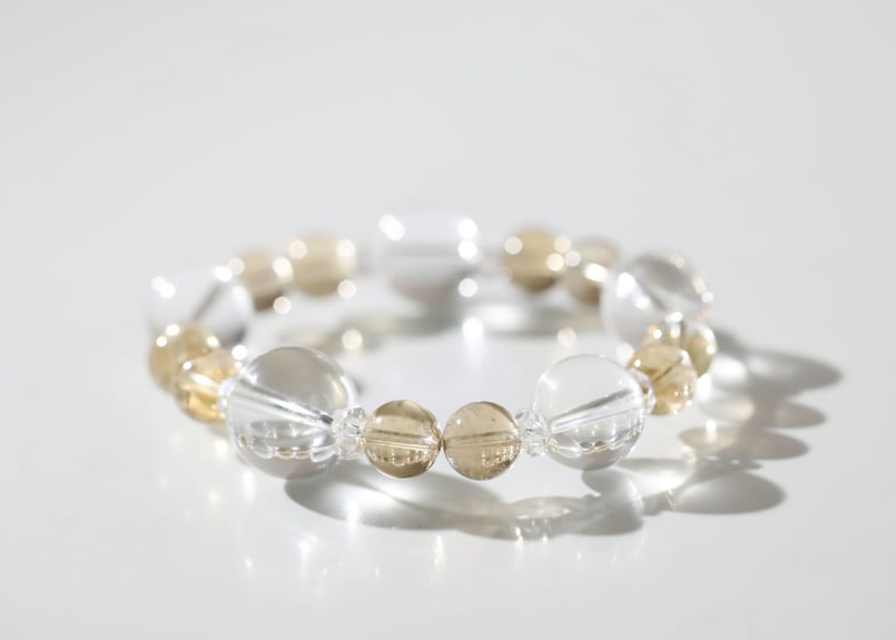 蔵王権現様の御魂入り】ナチュラルシトリンとクリアクォーツの