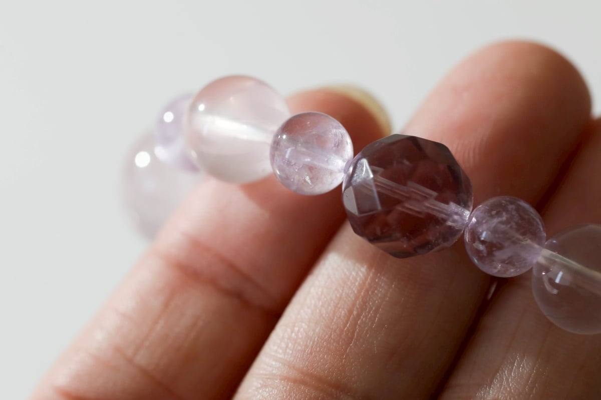 蔵王権現様の御魂入り】ローズクォーツとアメジストのブレスレット