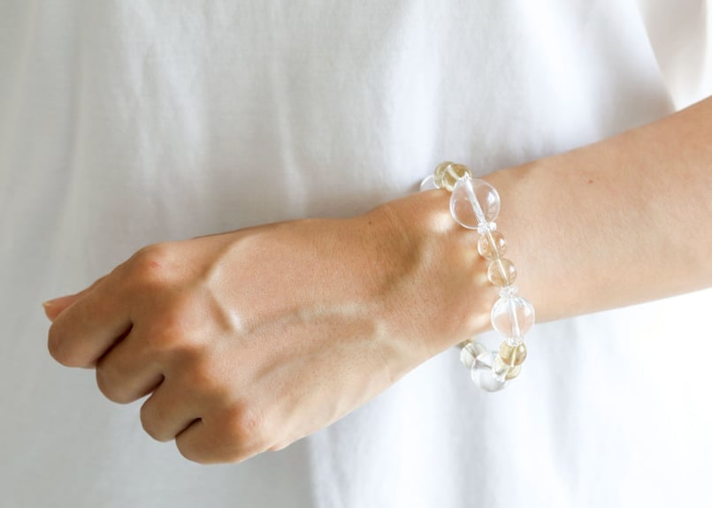 蔵王権現様の御魂入り】ナチュラルシトリンとクリアクォーツの