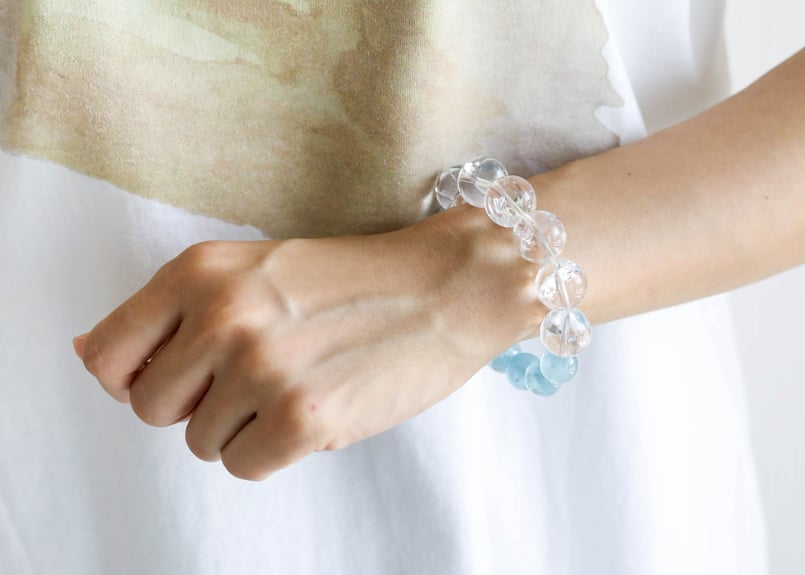 蔵王権現様の御魂入り】ブルートパーズとアイリスクォーツの