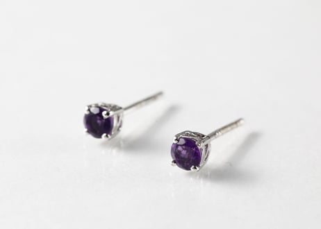 技封入❣️【宇宙意識と接続する】アメジスト ラウンドカットピアス【真実の目】