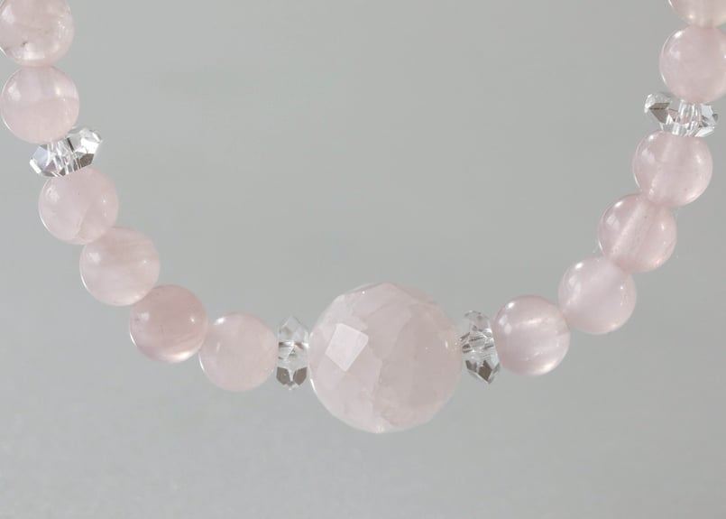 蔵王権現様の御魂入り】ローズクォーツとクリアクォーツのブレスレット