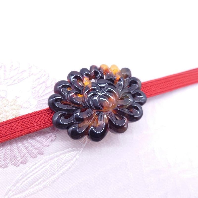 貴重】べっ甲帯留め【赤甲】