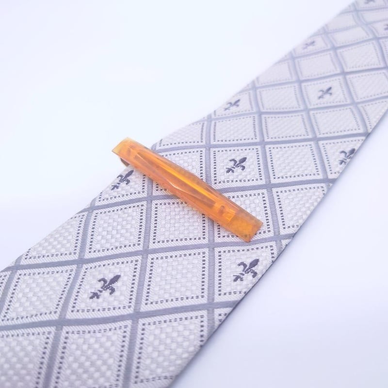 チリチリ様　本鼈甲× acrylic ネクタイピン チリチリ様 本鼈甲× acrylic ネクタイピン tie pin ( 2color set