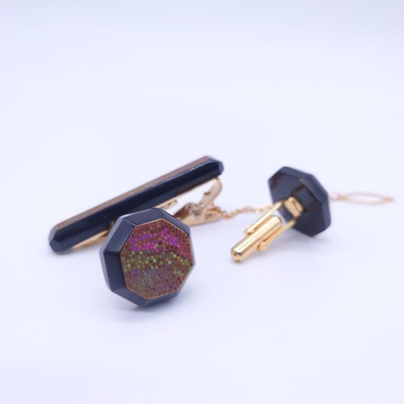 dunhill オニキス ネクタイピン きら & カフス セット ゴールド