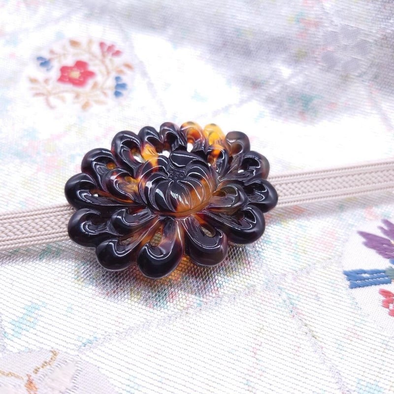 帯留め　　　べっこう べっ甲帯留め（ob-011) | なにわべっ甲プラージュ