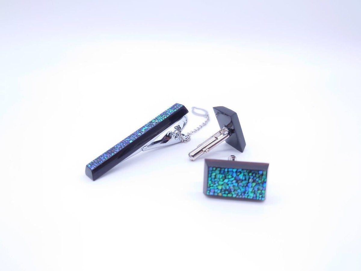 べっ甲ネクタイピン＆カフスセット（ct-001） | なにわべっ甲プラージュ