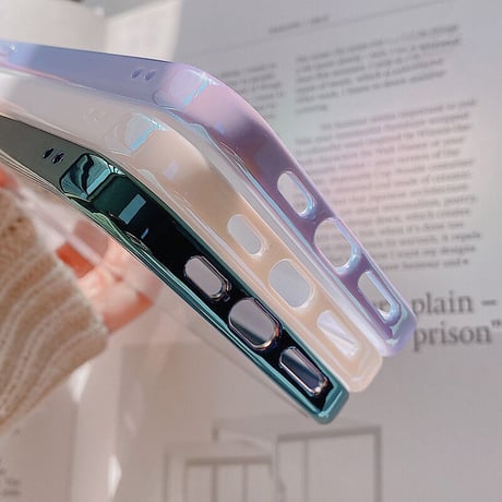「V066」iphone15/15proケース オーロラ 人気 iphone14 クリアケース グラデーション