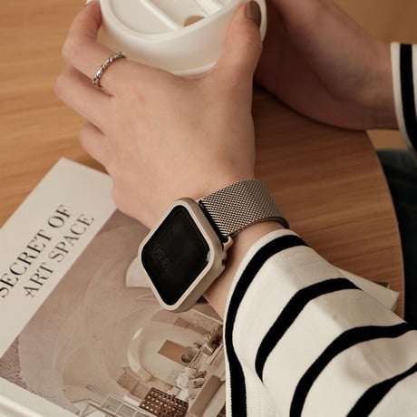 「V491」アップル ウォッチ バンド 蒸れ ない apple watch ステンレスバンド ＋カバー2点セット
