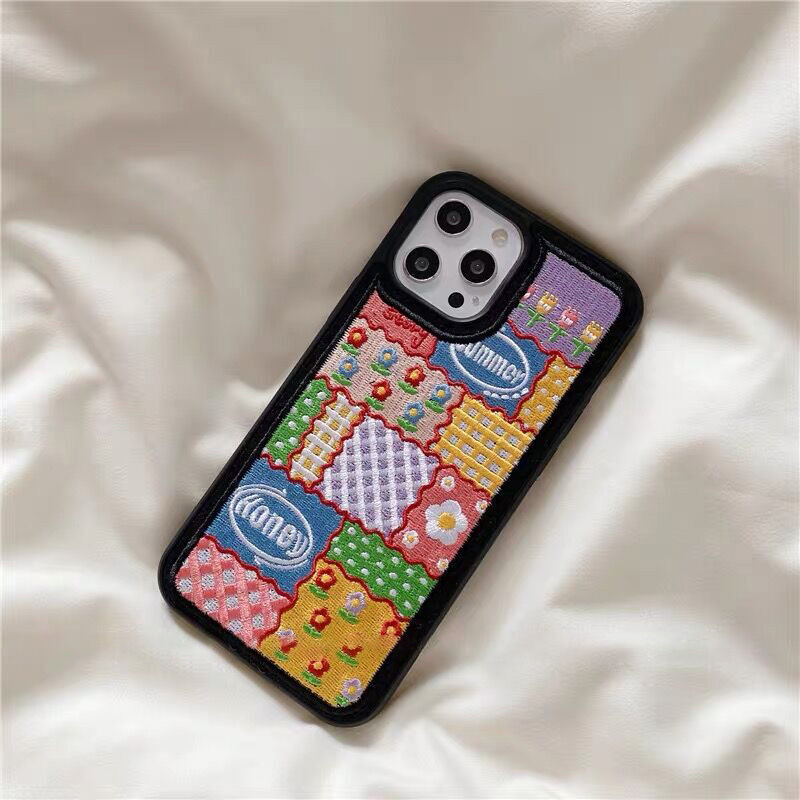 QWApple12携帯電話ケースiPhone11Pro刺繍Max / xr } 即納》フラワーパターン刺繍 iPhone case | The MARKET CASE