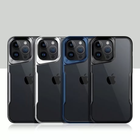 「V595」クリア iphone15/14 ケース 黄ばみにくい iphone ケース メタリック おしゃれ