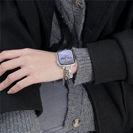 「V383」アップル ウォッチ バンド シルバー apple watch ステンレス バンド チェーン