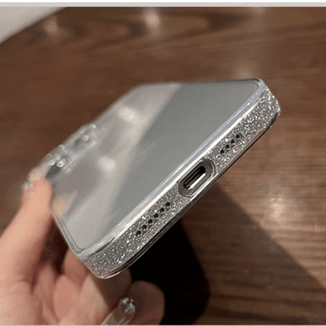 「V679」iphone16/16plus クリアケース キラキラ ガラス iphone ケース 透明 カメラ保護