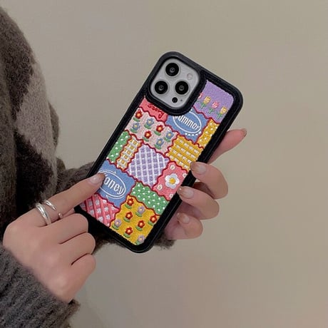 「V123」刺繡 iphone15/14pro ケース かわいい 女子 iphone13promax iphone12/11ケース 韓国 2022 秋冬