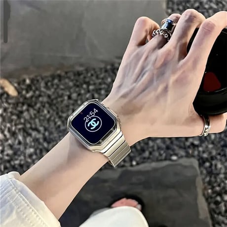 「V471」アップル ウォッチ バンド 人気 男性 女性 apple watch メタル バンド＋カバー 2点セット