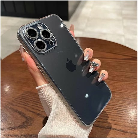 「V679」iphone16/16plus クリアケース キラキラ ガラス iphone ケース 透明 カメラ保護