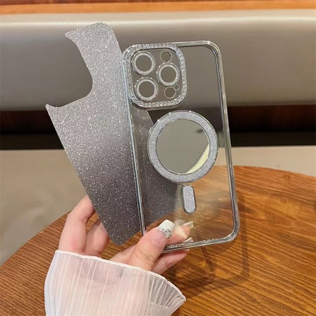 「V667」iphone16ケース ミラー iphone16pro クリアケース おすすめ magsafe 対応 ケース かわいい