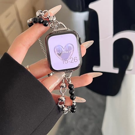 「V426」apple watch バンド チェーン ブレスレット アップル ウォッチ バンド 女性 パール付き