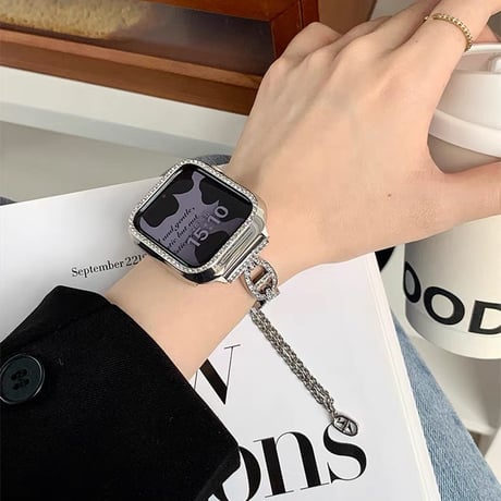 「V592」キラキラ アップル ウォッチ バンド+カバー 2点セット  apple watch バンド レディース 可愛い