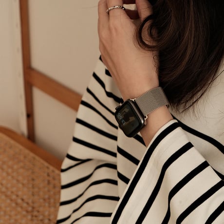 「V491」アップル ウォッチ バンド 蒸れ ない apple watch ステンレスバンド ＋カバー2点セット