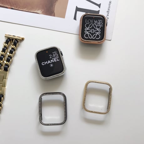 「V248」アップル ウォッチ カバー キラキラ 7/8/SE apple watchフレーム バンパーケース