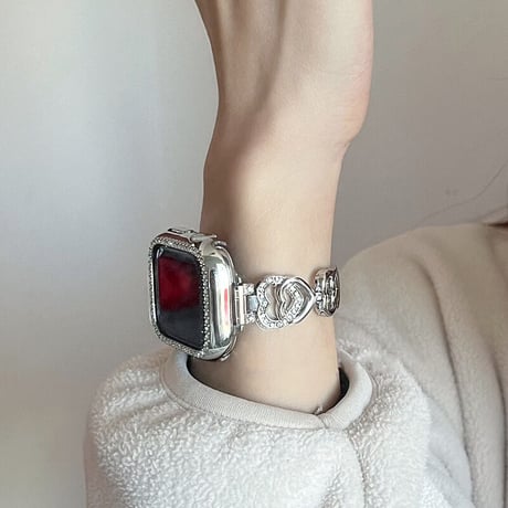 「V308」アップル ウォッチ バンド キラキラ apple watch ステンレス バンド＋カバーセット