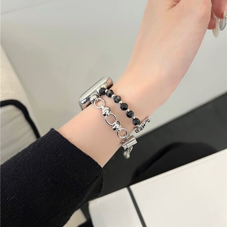 「V625」アップル ウォッチ バンド 可愛い ビーズ apple watch バンド チェーン 女性