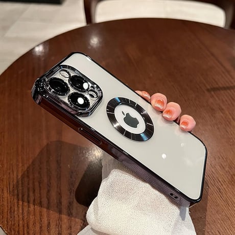 「V139」メタリックカラー iphone14/13/12ケース  透明 iphone14pro カバー ゴールド ディープパープル