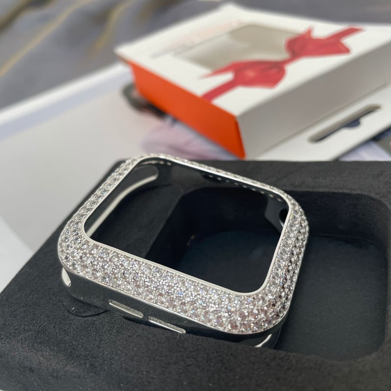 V300」アップル ウォッチ カバー キラキラ ジルコン+銅 apple watch