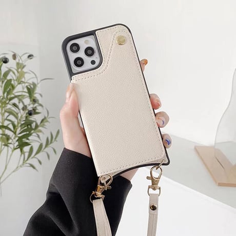 「V034」ミラー付き iphone15/15plus ショルダー ケース カード収納 iphone14/13 スマホケース 斜めがけ おしゃれ