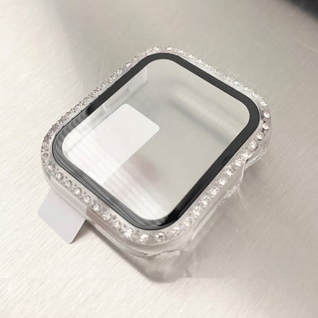「V181」アップル ウォッチ カバー キラキラ 全面保護 apple watchケース Series 8/7/se フィルム付き おしゃれ 高級