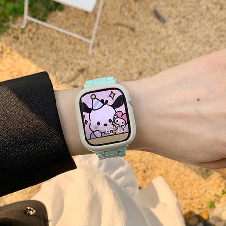 「V432」apple watch バンド 可愛い 樹脂 アップルウォッチバンド+ケース 2点セット おしゃれ