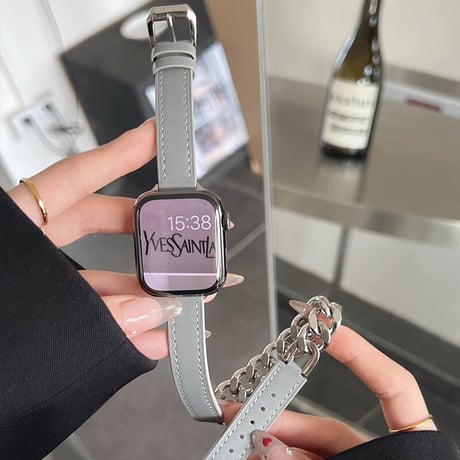 「V215」アップル ウォッチ 二重バンド チェーン おしゃれ 40/44/49mm apple watch ブレスレット 女性 人気