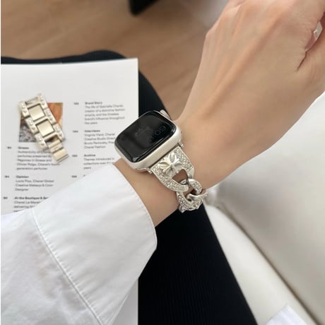 「V638」アップル ウォッチ バンド 女性 キラキラ apple watch バンド かわいい チェーン