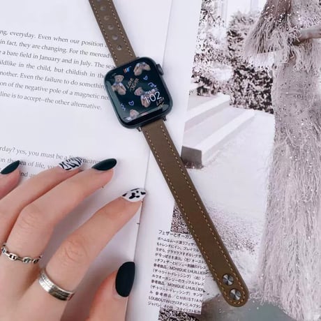 「V325」apple watch レザー バンド 細い アップル ウォッチ バンド 女性 人気