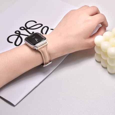 「V229」アップル ウォッチバンド 女性 細い apple watch7/8 レザーバンド おしゃれ