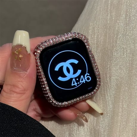 「V744」アップルウォッチケース キラキラ 保護フィルム一体型 apple watch10/11/se カバー おすすめ かわいい
