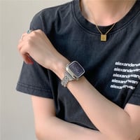 「V363」キラキラ アップル ウォッチ バンド シルバー ステンレス apple watchバンド+カバーセット