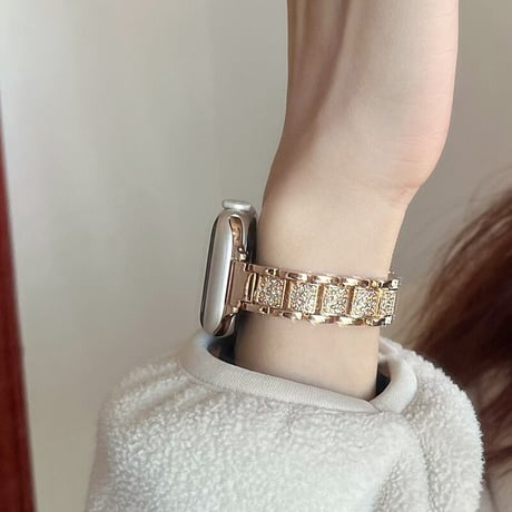 「V308」アップル ウォッチ バンド キラキラ apple watch ステンレス バンド＋カバーセット