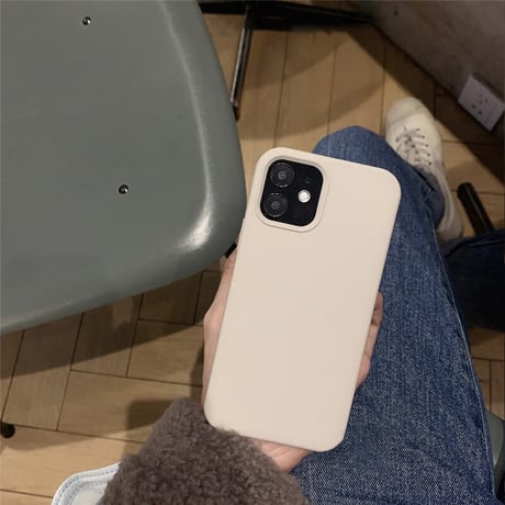 「V296」液体シリコン iphone14/13pro ケース シンプル 白 iphone12/11 カバー 男女兼用